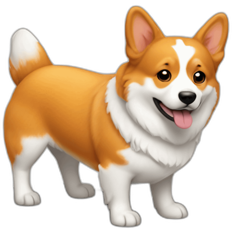 Full Orange head and corgi East european village dog mi emoji