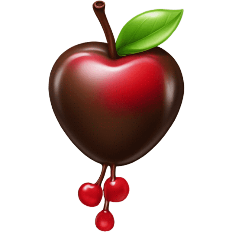 Chocolate covered cherry emoji