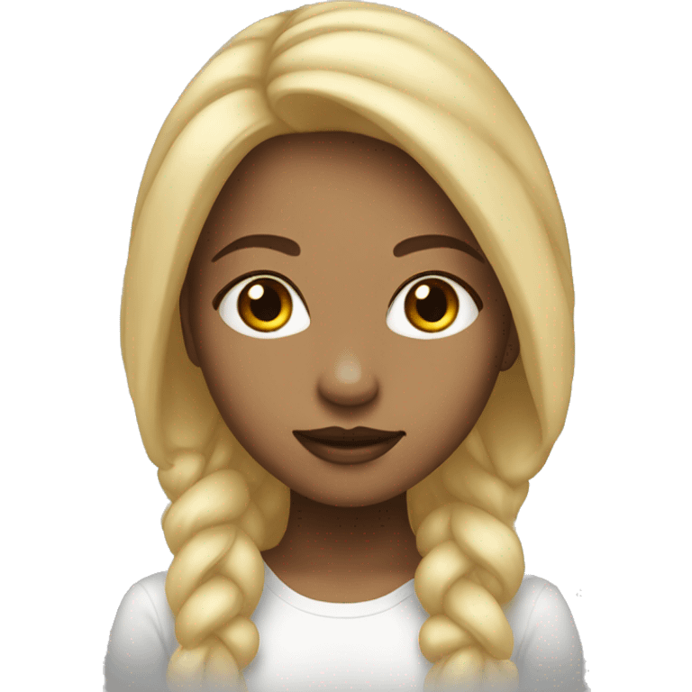 realistic portrait of blonde lightskin emoji girl emoji