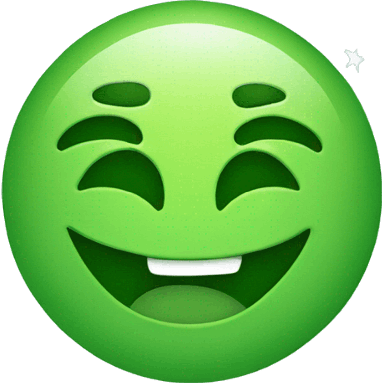 happy green emoji with stars in the eyes emoji