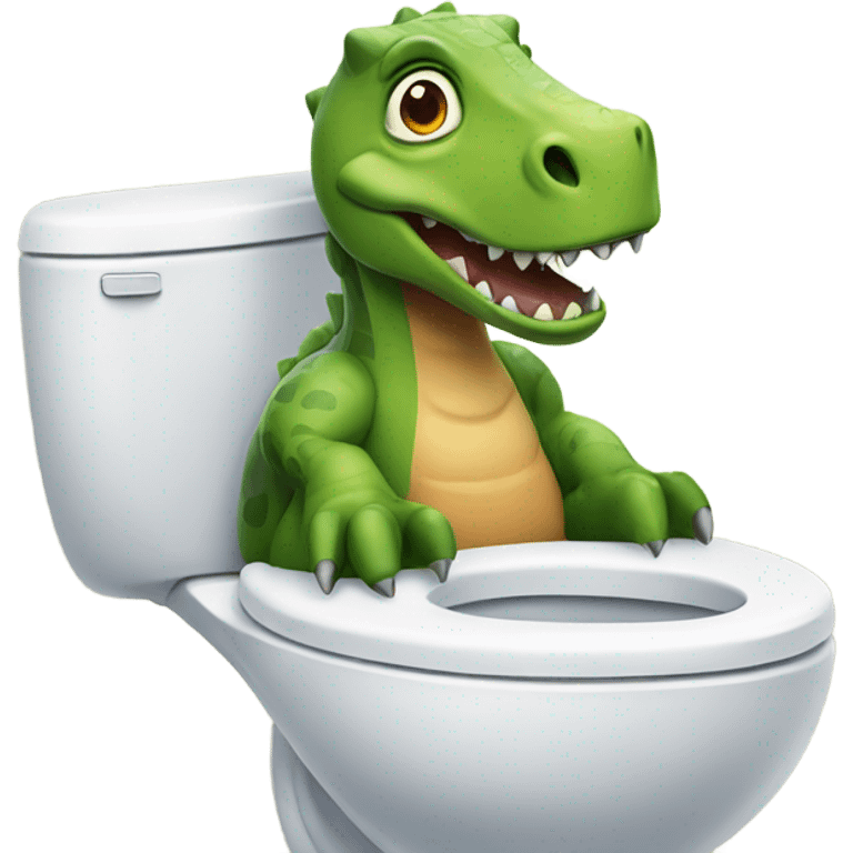 Dino in the toilet sitting  emoji