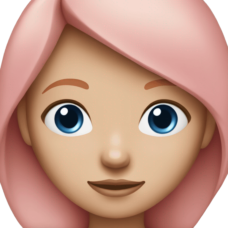 Girl with straight ginger hair and blue eyes and pink top emoji