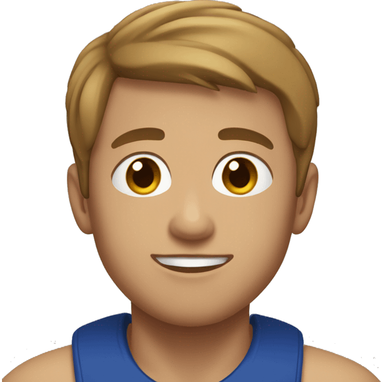 Young man with brown eyes, short cropped hair , athletic build. emoji