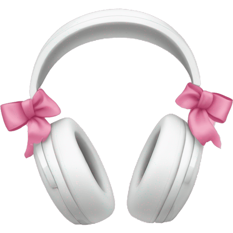 White headphones with pink bow emoji