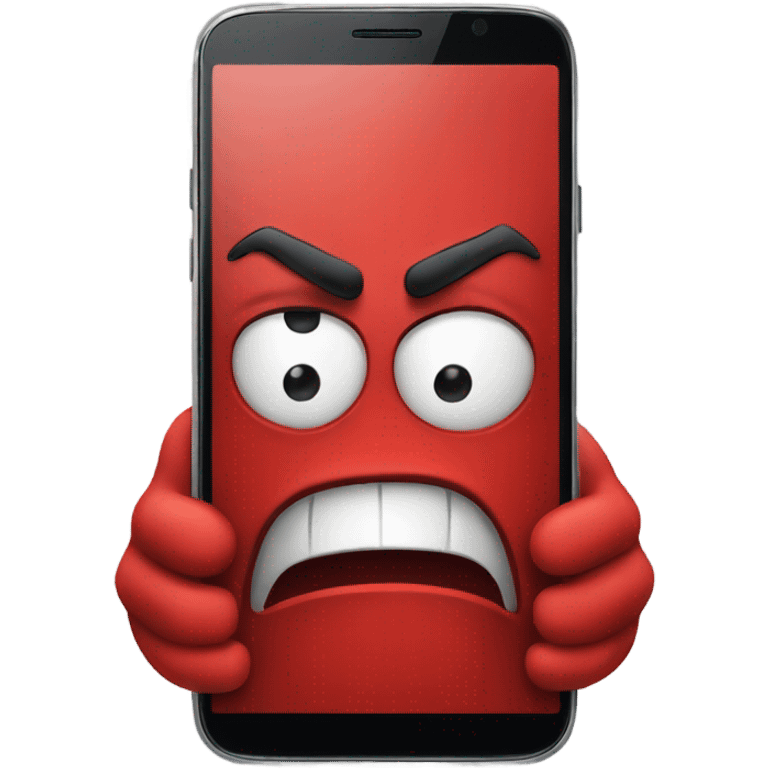 Red smartphone angry  emoji