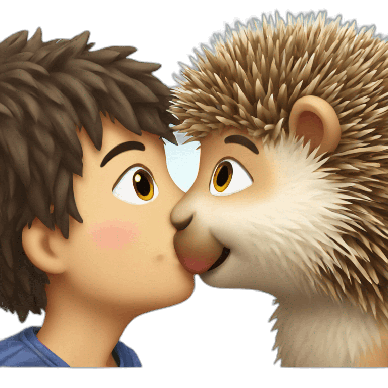 hedgehog kiss emoji