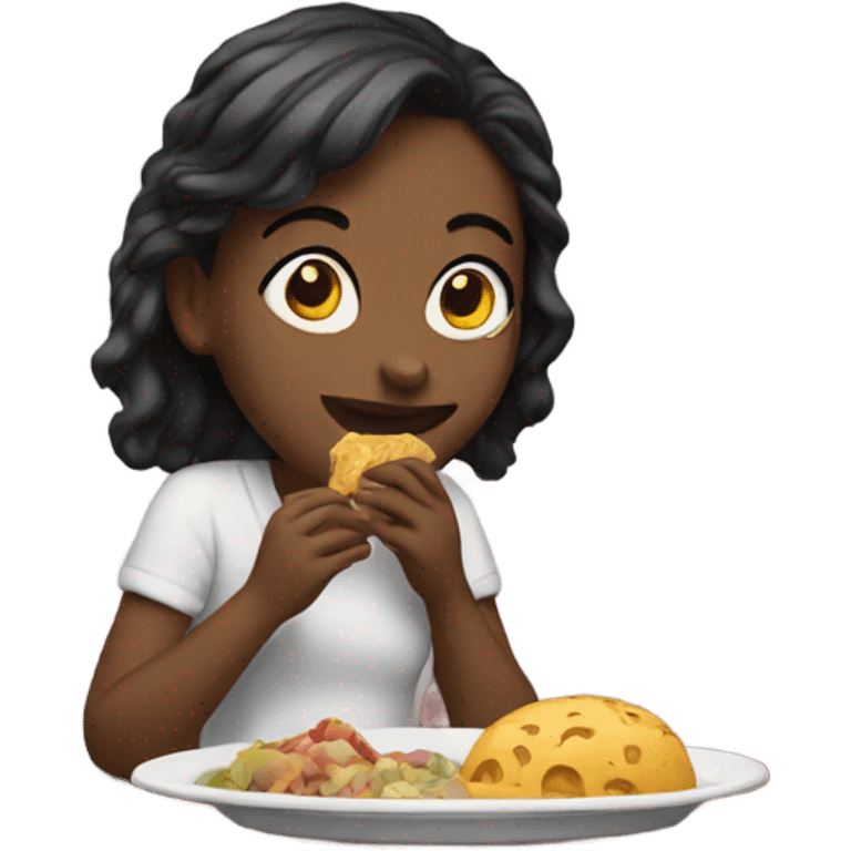 Girl eating emoji