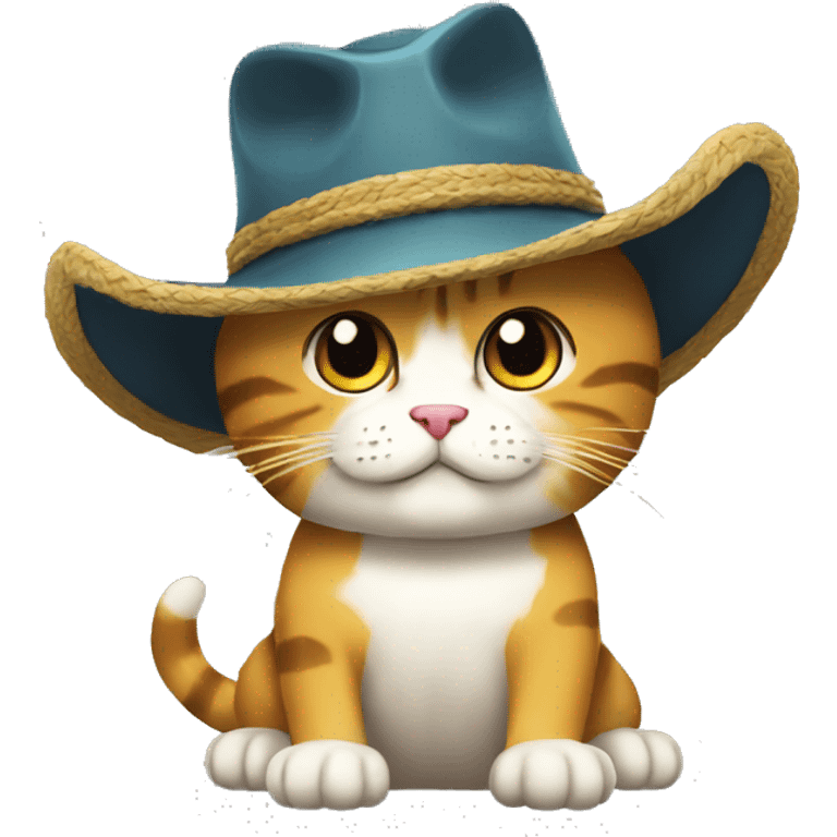 Gato con sombrero de one piece emoji