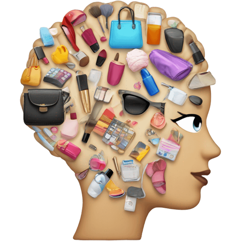 brain thinking shopping makeup footwear handbags clothes  emoji