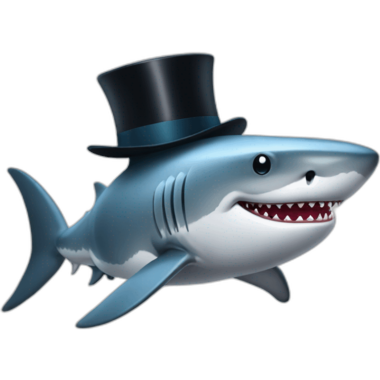 Shark with a top hat emoji