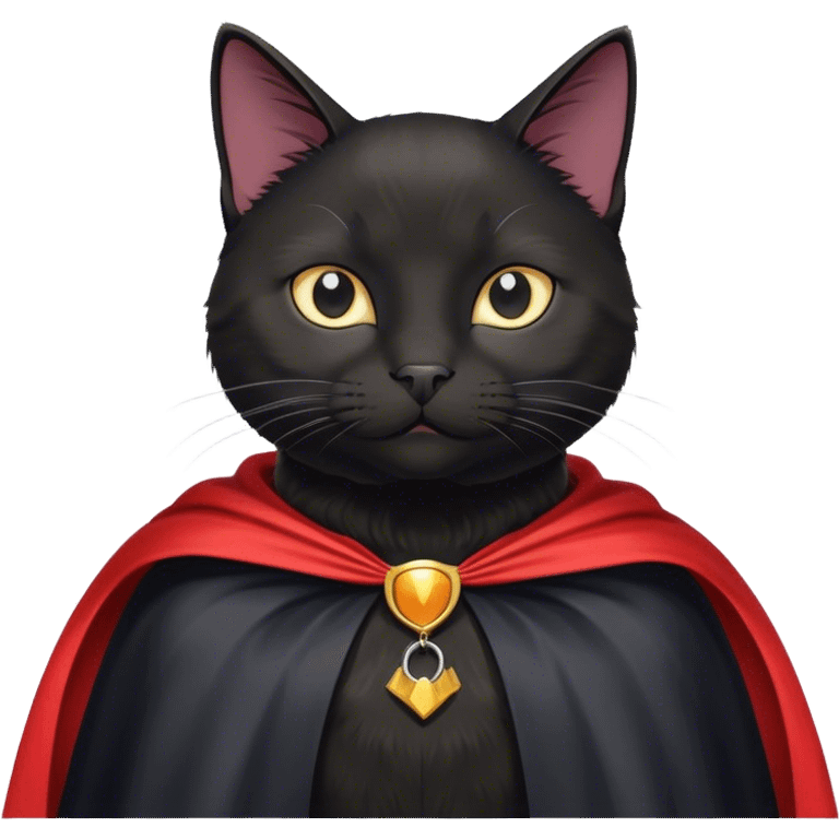 Black cat with a cape emoji