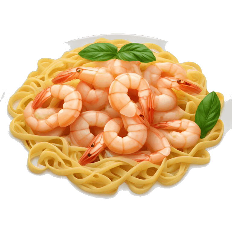 shrimp pasta in a plate emoji