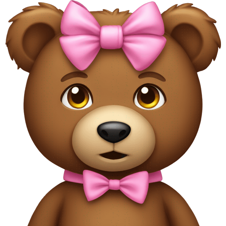 Teddy bear with a pink bow emoji