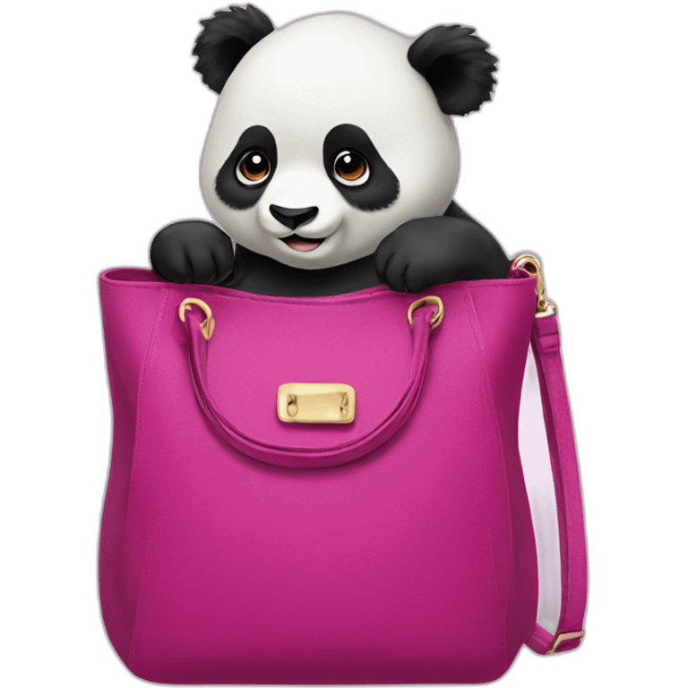 Panda with fashionable purse emoji