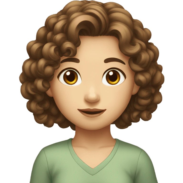 Vietnamese girl with curly brown hair need to be said good morning  emoji