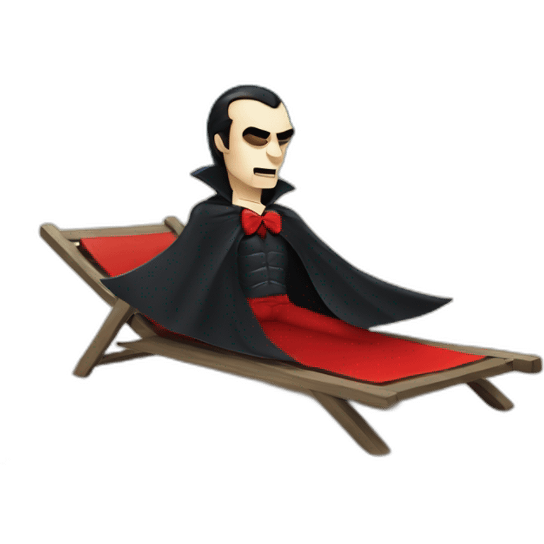 Dracula is sunbathing on the beach  emoji