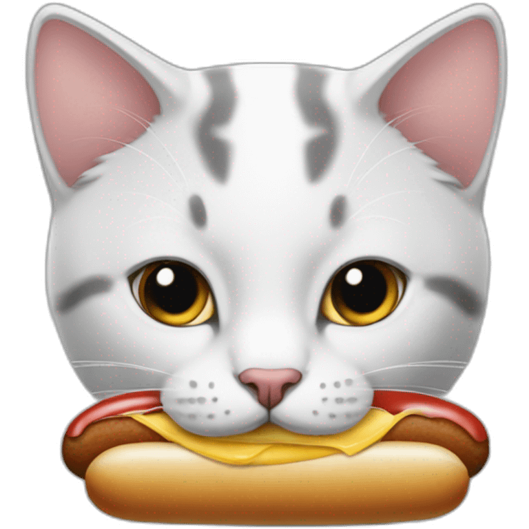 Cat with hot-dog emoji