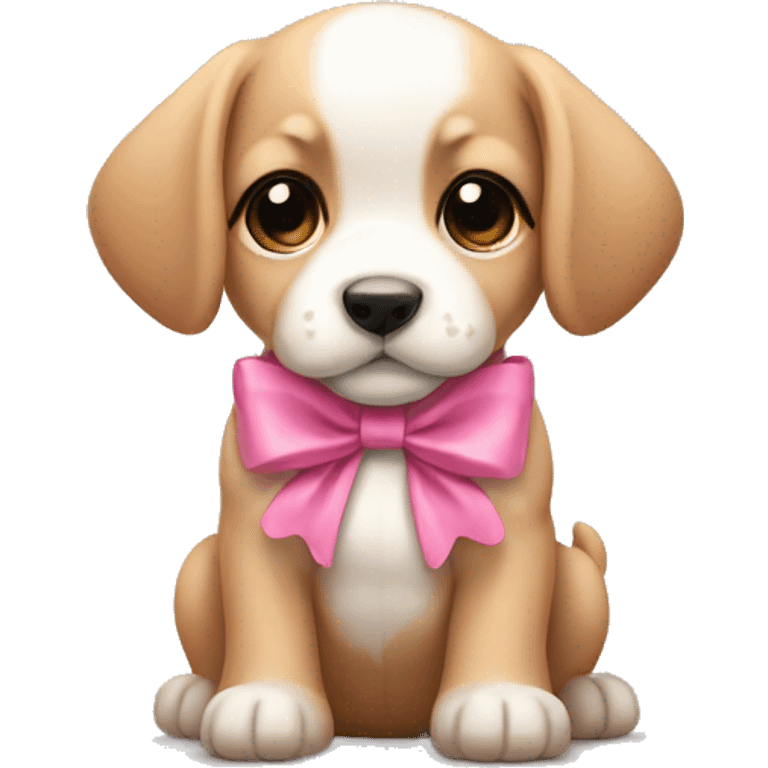 puppy with pink bow emoji