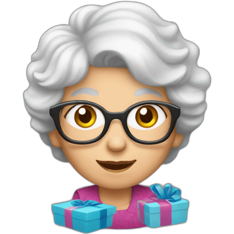 Granny with a gifts emoji