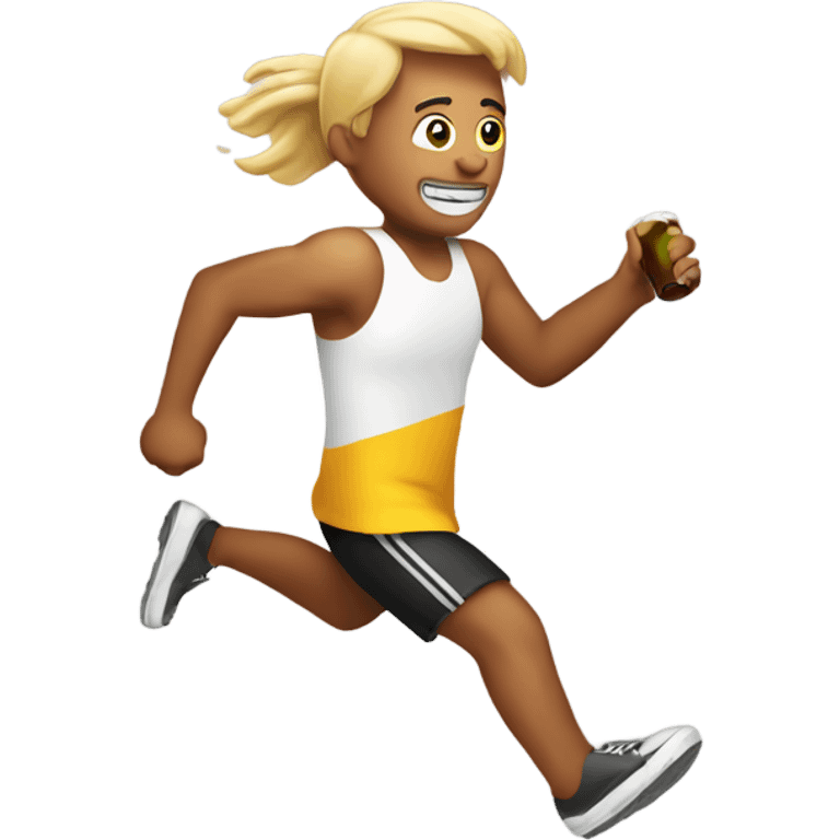 Person running with a beer  emoji