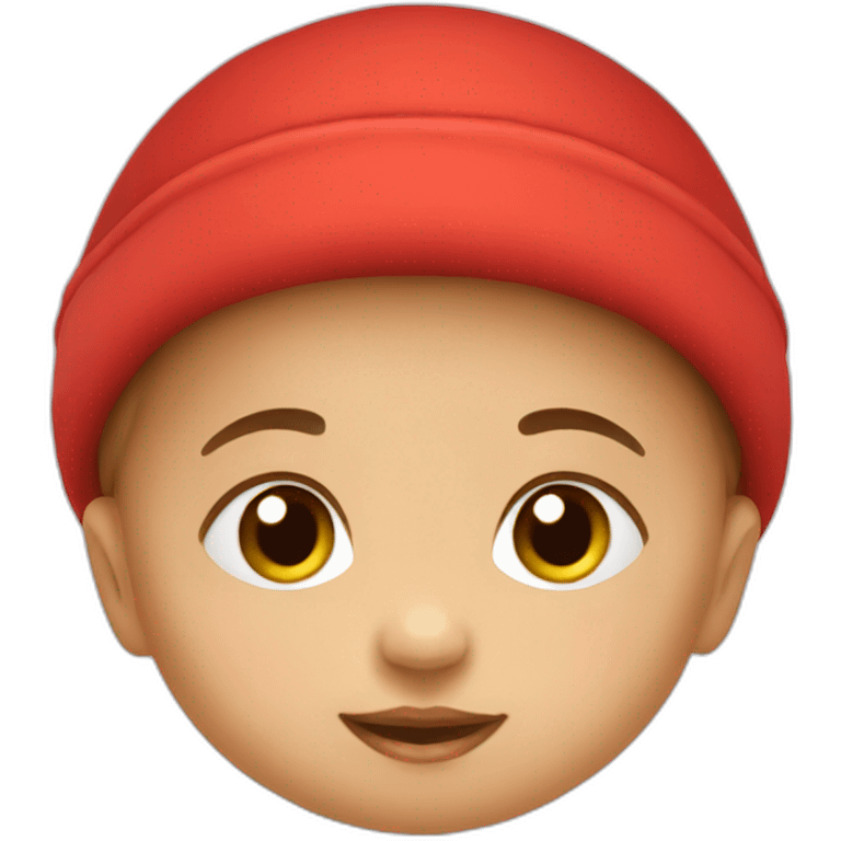 Baby with red hut emoji