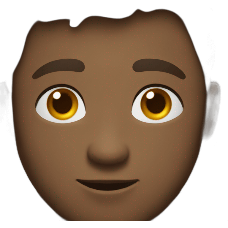 round-faced young man of dark skin color with short hair and a mole on his nose using a latpo emoji