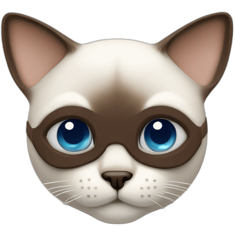 white siamese cat with brown mask big blue eyes emoji