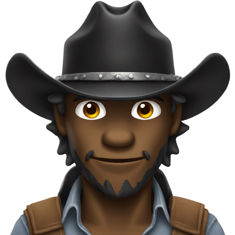 Black dragon wearing cowboy hat emoji