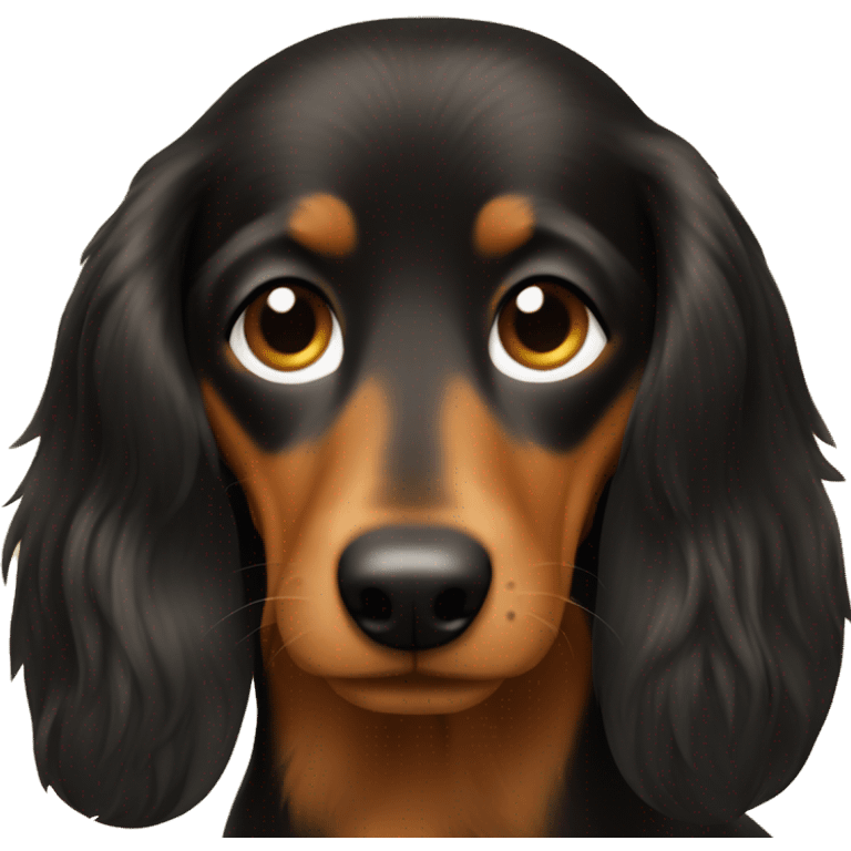 Long haired chaweenie brown and black emoji