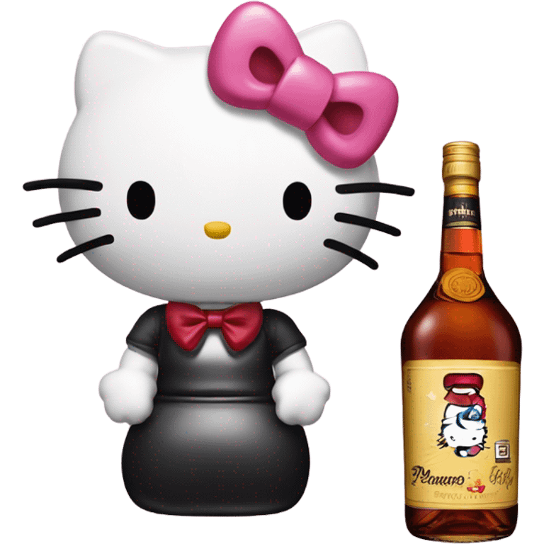 Original hello Kitty aesthetic drinking Hennessy emoji