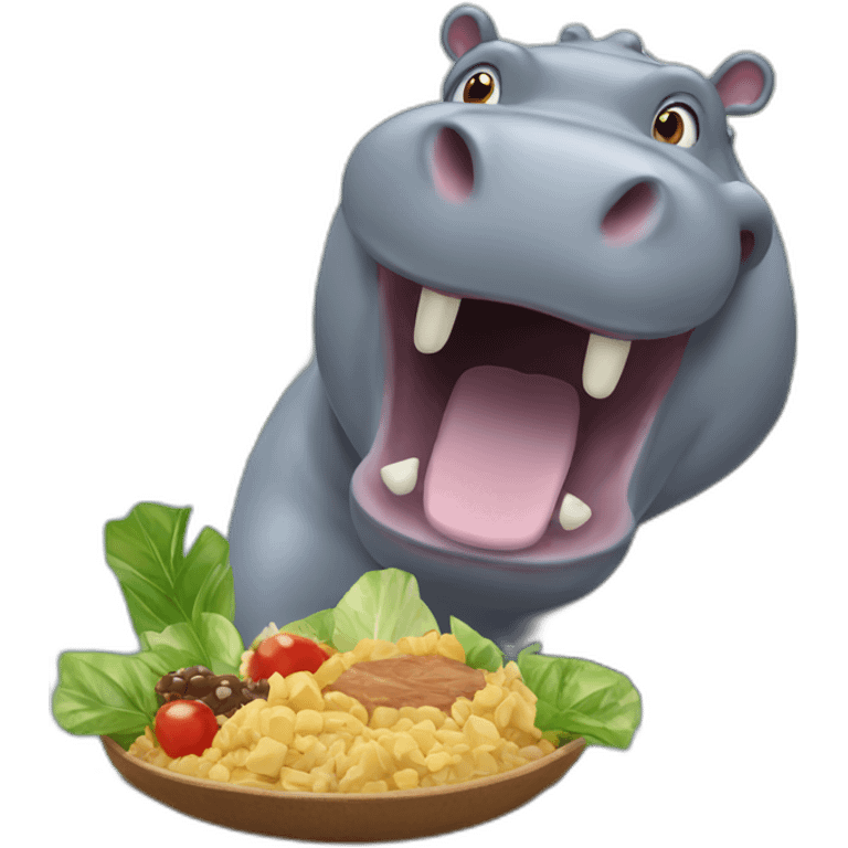 hippo divering food emoji