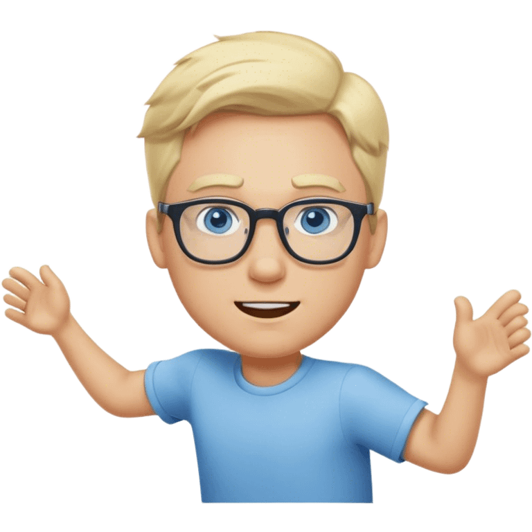 blonde man with glasses blue eyes running someone over  emoji