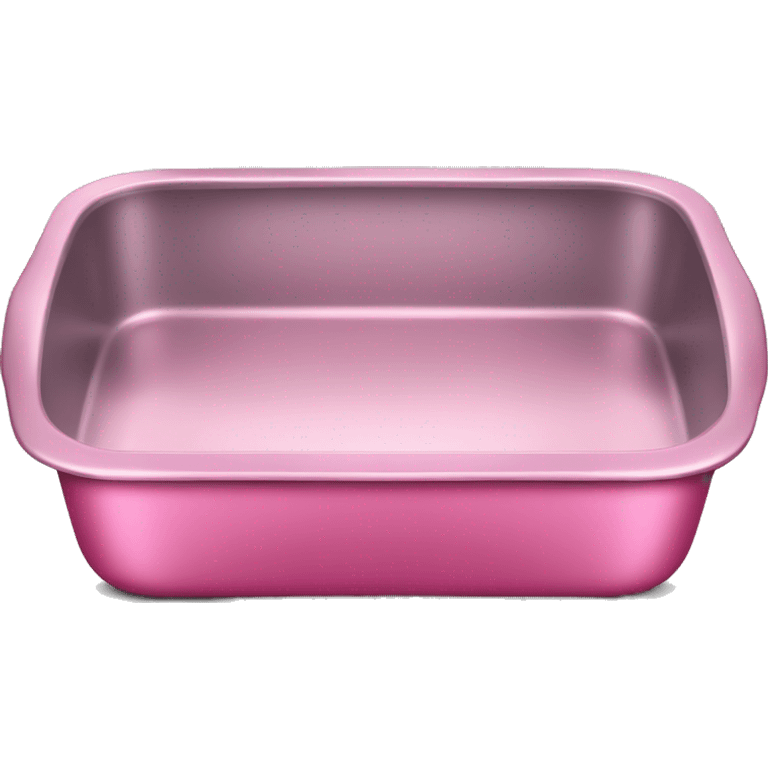 Realistic empty metallic pink baking pan with handles. emoji