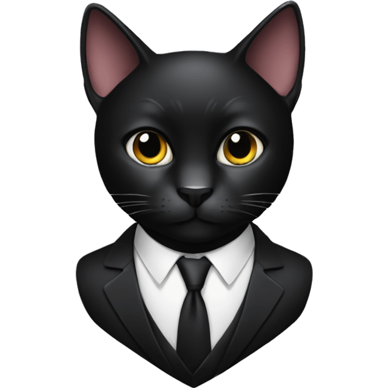 the black cat in a black  formal cassic suit emoji