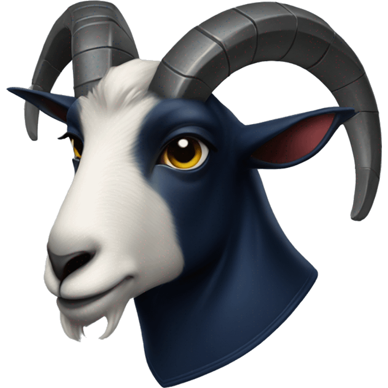 Navy goat on top of black knight emoji