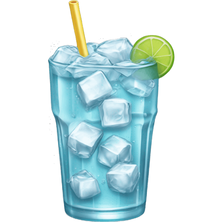 refreshing soda with ice cubes emoji