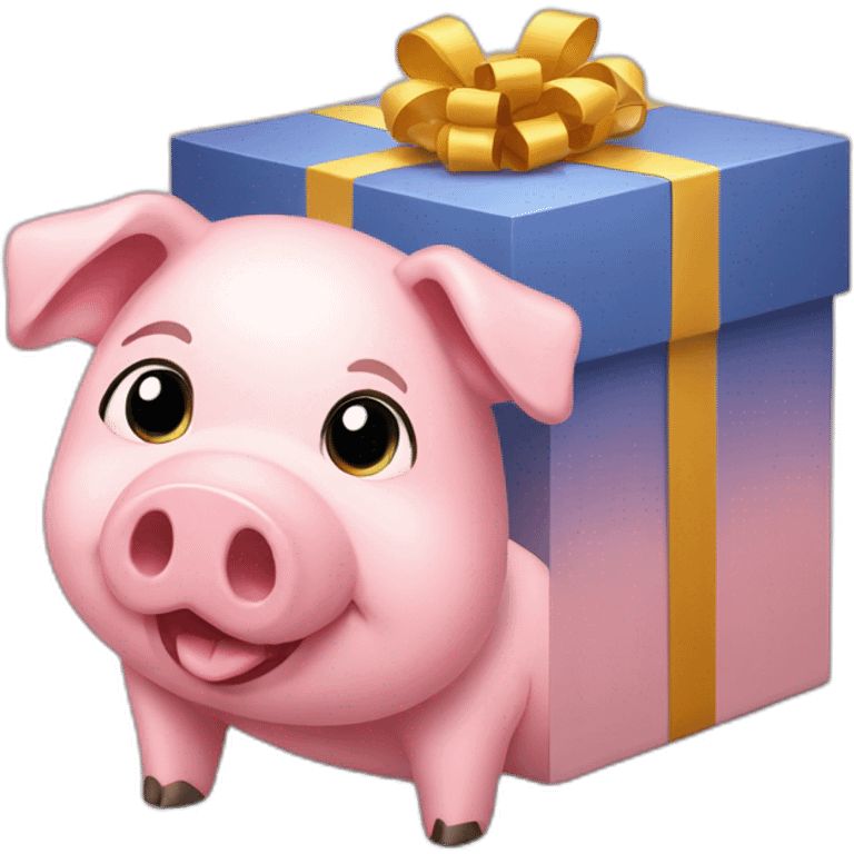 Pig gift box emoji