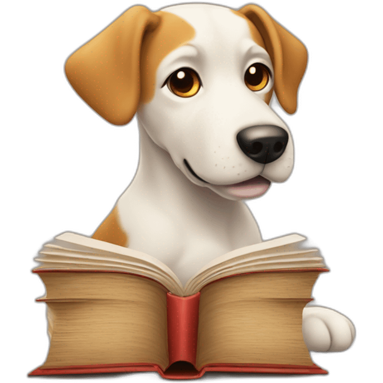 Dog in the reading Books emoji