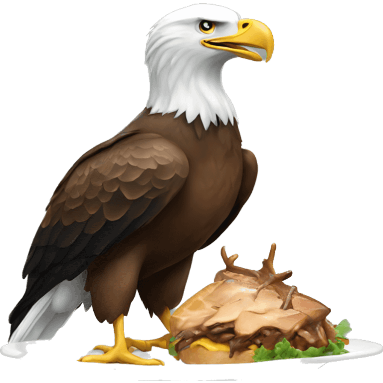 bald eagle eating a deer emoji