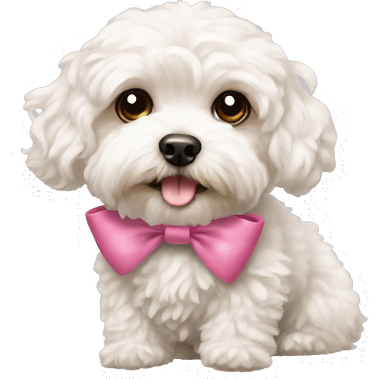 Maltipoo dog with bow emoji