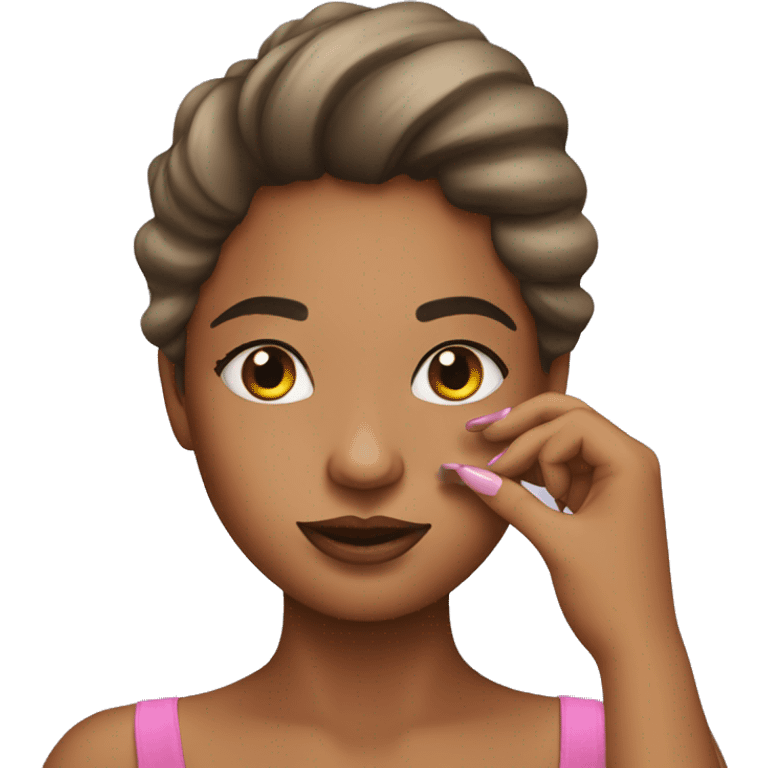 girl putting on gloss emoji