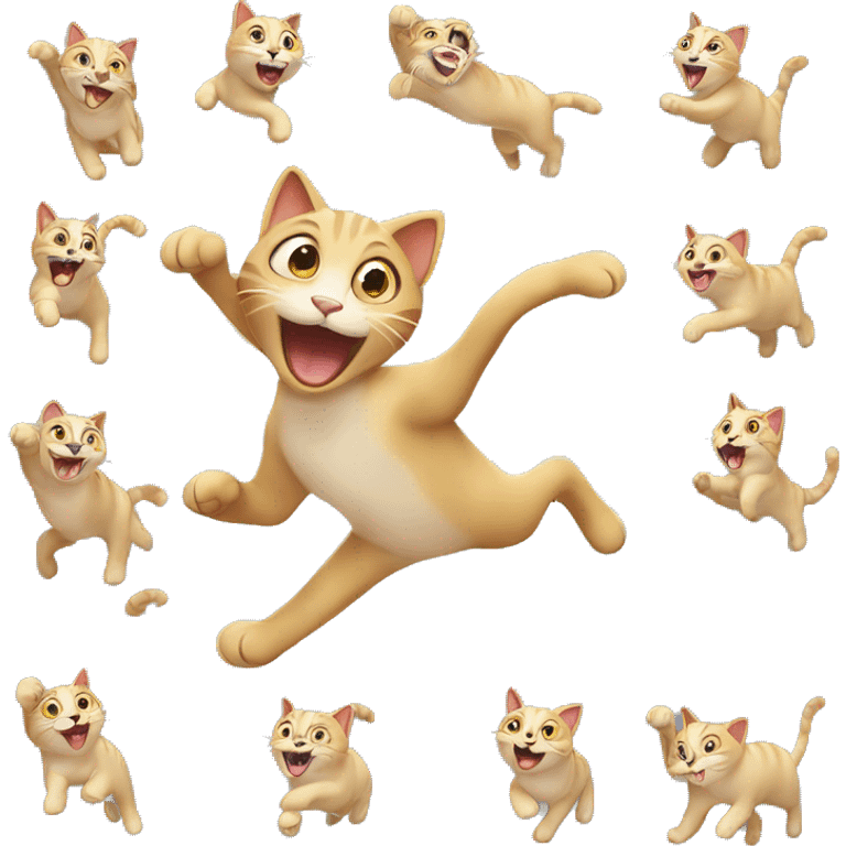 a cat that rejoices and jumps emoji