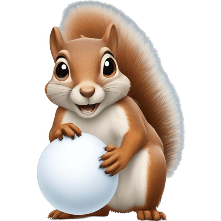 Squirrel holding a snowball emoji