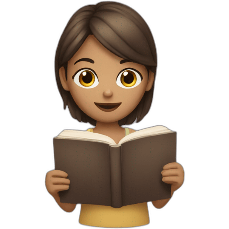 A girl who reads a book emoji