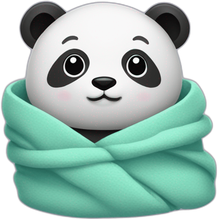 Panda wrapped in a blanket emoji