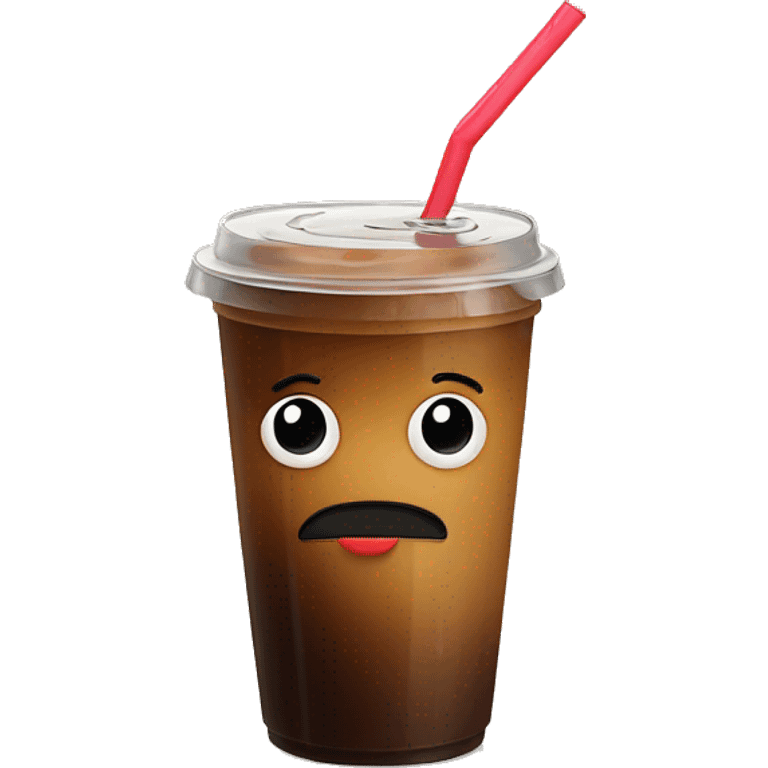 Ice coffee with lid and straw emoji