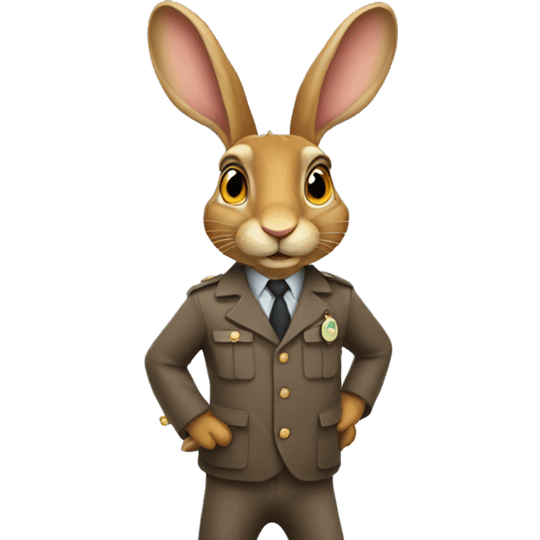 Helper Hare dressed as an inspector emoji