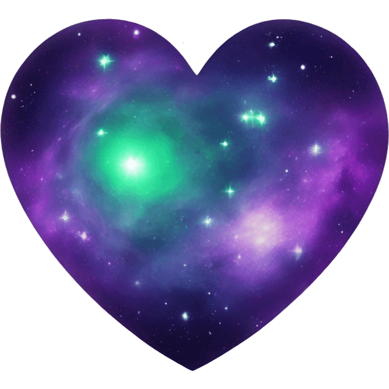 green and purple galaxy heart emoji