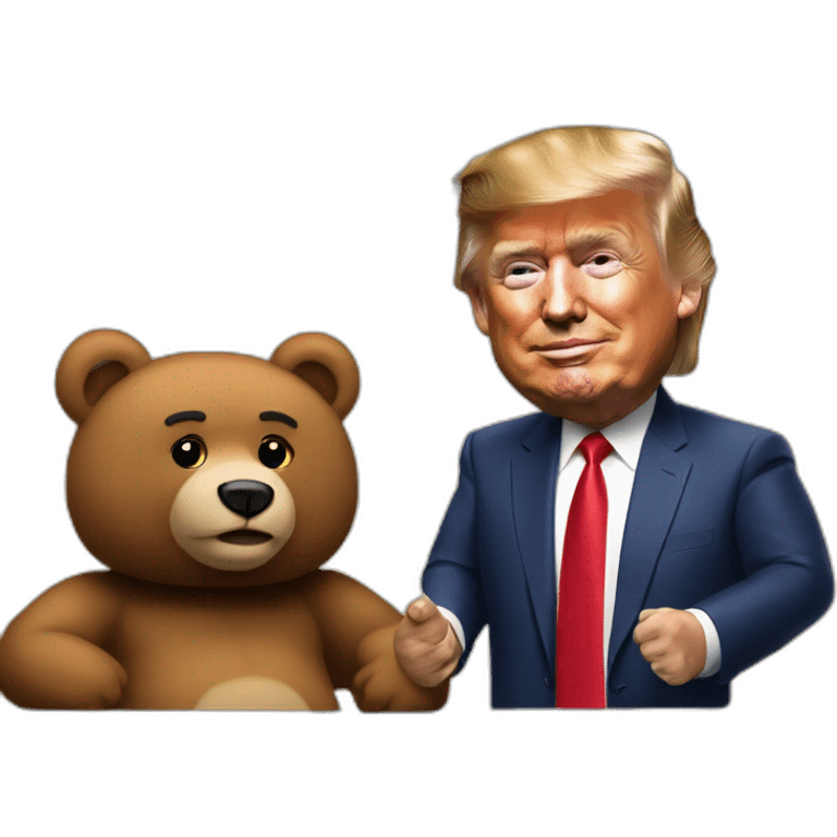 Trump caricature and Ted Bear as radio talkshow hosts emoji