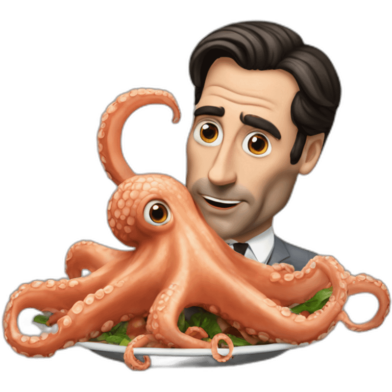 jon hamm eating an octopus emoji